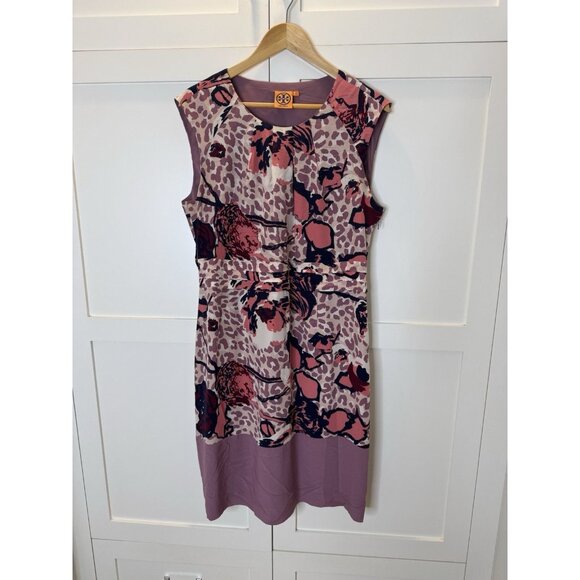 Tory Burch 100% Silk Dress Slip, Floral Animal Print Size 12 - Picture 1 of 6